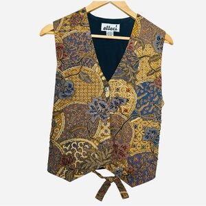 🩷 Effenci Vintage Floral beaded embroidered Vest Classic Jazz Artsy Size Medium